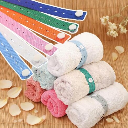 40Pcs Clothes/Bed Sheets Storage Elastic Band, Adjustable Storage Binding Strap with Button and Buttonholes for Travel Luggage, Drawer, Closet (13inches) in Saudi Arabia
