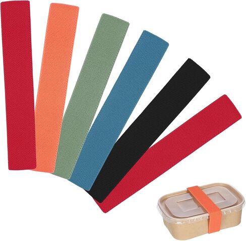 Thinp 6 Pcs Bento Box Elastic Belt, Elastic Cinch Straps Multicolored Lunch Box Fixing Band Universal Bento Boxes Replacement Bands for Office Classroom Picnic Camping Outdoors Meals in Saudi Arabia