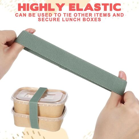 Thinp 6 Pcs Bento Box Elastic Belt, Elastic Cinch Straps Multicolored Lunch Box Fixing Band Universal Bento Boxes Replacement Bands for Office Classroom Picnic Camping Outdoors Meals in Saudi Arabia