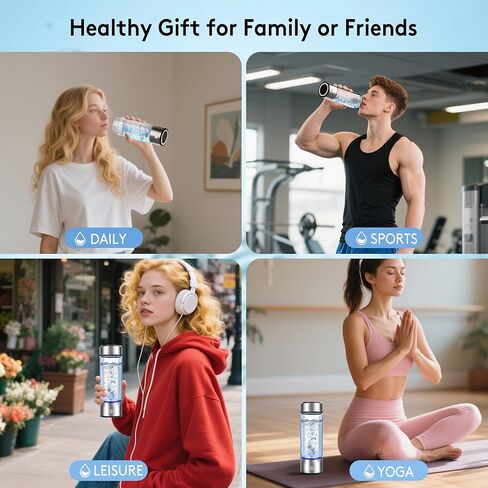 2026 New Hydrogen Water Bottle, 2800PPB in 3Min, SPE PEM Tech, Portable 16OZ, Rechargeable Hydrogen Water Bottle for Travel, Home, Office – Gift for Family & Friends (XR-15) in Saudi Arabia