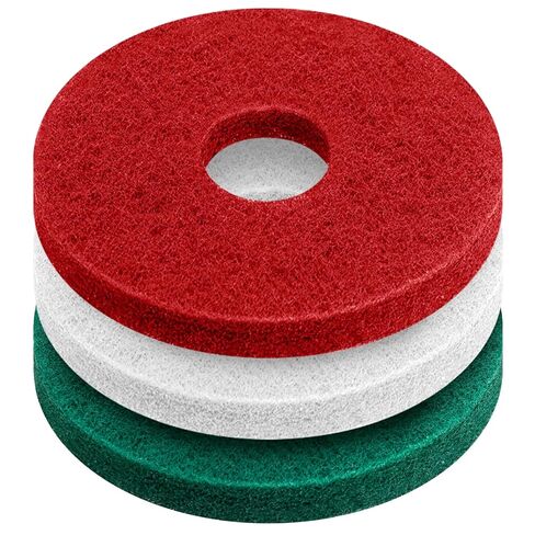 Teenyyou 3 Pcs 20" Cleaning Orbiter Pads Commercial Floor Buffer Pads Hardwood Floor Maintenance Scrubber, Polishing Cleaning and Stripping for Orbiter Machine (Red, Green, White) in Saudi Arabia