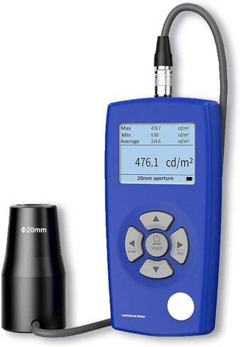 جهاز اختبار سطوع الضوء، مقياس الإنارة الرقمي مع مجسات 10/20 مم، 1-1000000cd M² لشاشات HDR وأجهزة العرض Flicker CRI Spectrum Analysis in Kuwait