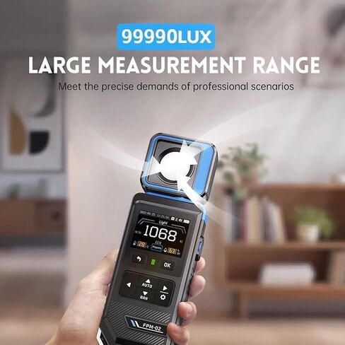 مقياس الإضاءة Lux/FC، مقياس الإضاءة الرقمي FPM02 مع نطاق قياس 99900 لوكس مع شاشة LED رقمية ملونة مقاس 2.0 بوصة، ويتميز بتسجيل بحد أقصى MIN، وشاشة TFT بإضاءة خلفية in Kuwait