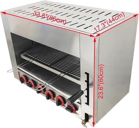 INTSUPERMAI Cheese Melter Machine Stainless Steel LPG Countertop Salamander Broiler Wall-mounted Gas Burner for Melt Cheese Toast Sandwiches Grill Steaks in Kuwait
