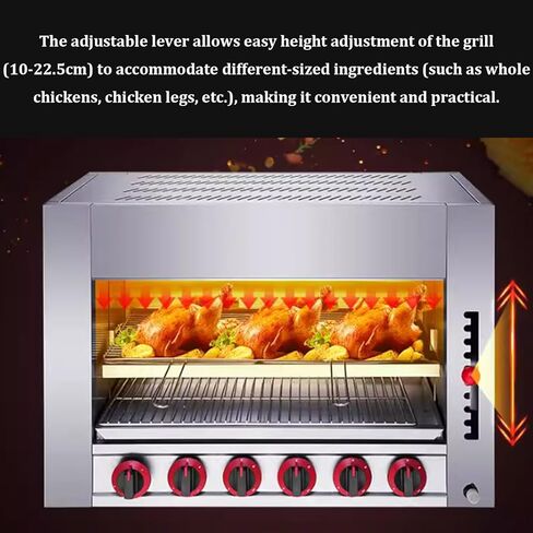 INTSUPERMAI Cheese Melter Machine Stainless Steel LPG Countertop Salamander Broiler Wall-mounted Gas Burner for Melt Cheese Toast Sandwiches Grill Steaks in Kuwait