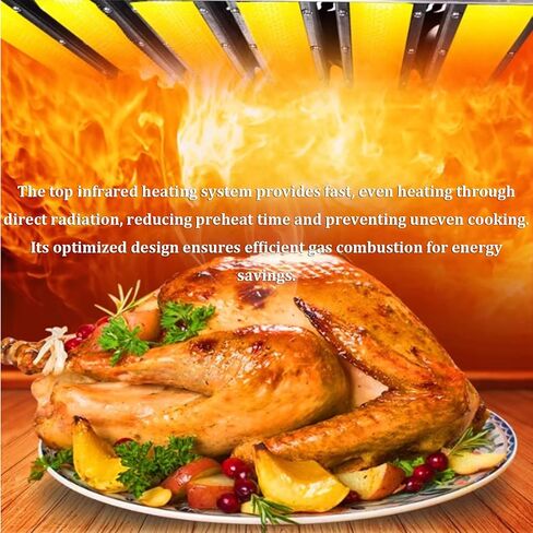 INTSUPERMAI Cheese Melter Machine Stainless Steel LPG Countertop Salamander Broiler Wall-mounted Gas Burner for Melt Cheese Toast Sandwiches Grill Steaks in Kuwait