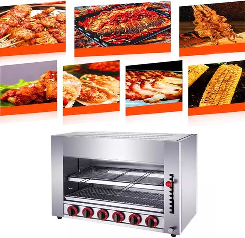 INTSUPERMAI Cheese Melter Machine Stainless Steel LPG Countertop Salamander Broiler Wall-mounted Gas Burner for Melt Cheese Toast Sandwiches Grill Steaks in Kuwait