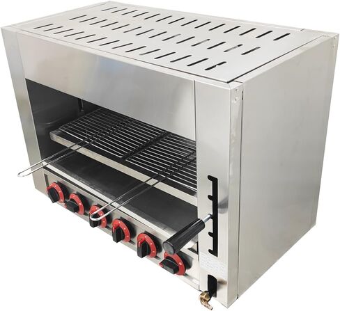 INTSUPERMAI Cheese Melter Machine Stainless Steel LPG Countertop Salamander Broiler Wall-mounted Gas Burner for Melt Cheese Toast Sandwiches Grill Steaks in Kuwait