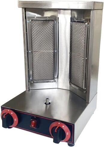 آلة شواء شاورما غاز LP آلة الدوران العمودية آلة الدوران الدوارة آلة كباب دونر مع 2 شعلات لحفلات المطبخ المنزلي والمطعم in Kuwait