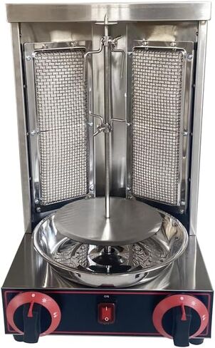 آلة شواء شاورما غاز LP آلة الدوران العمودية آلة الدوران الدوارة آلة كباب دونر مع 2 شعلات لحفلات المطبخ المنزلي والمطعم in Kuwait