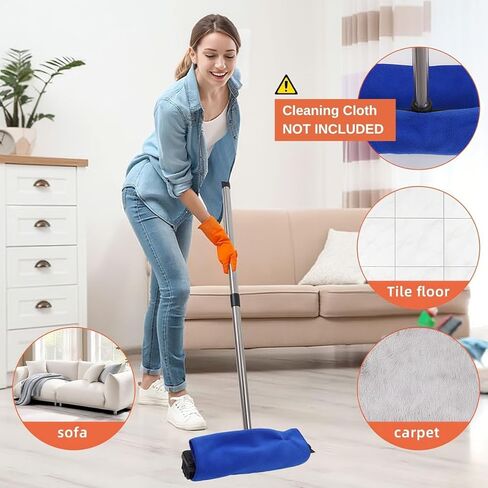 Carpet Rake Reusable Pet Hair Remover Rubber Broom with Squeegee for Pet Hair Removal Tool 59" Long Handle Cat and Dog Hair Remover for Area Rugs, Carpet, Hardwood Floor, Tile in Kuwait
