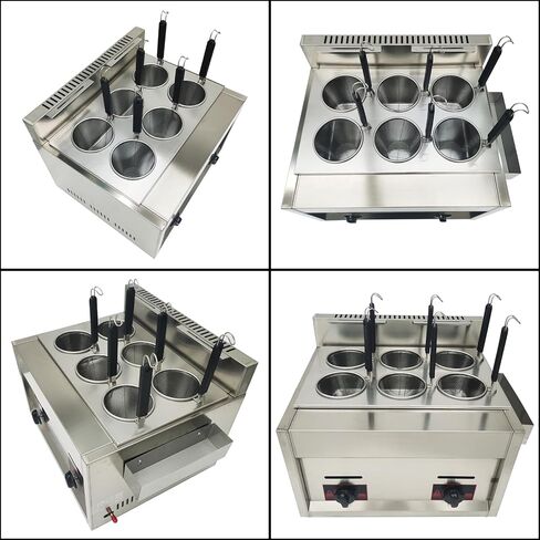 LP Gas 6 Hole Noodle Pasta Cooker Machine Table Top 6 Baskets Commercial Pasta Cooker 12L(3.17Gal) Capacity Pasta Cooking Tool 2800Pa in Saudi Arabia