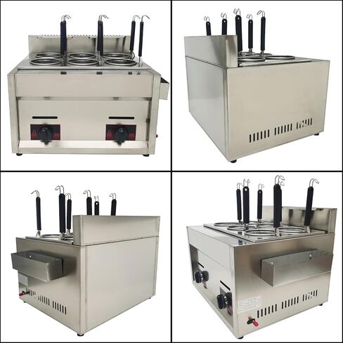 LP Gas 6 Hole Noodle Pasta Cooker Machine Table Top 6 Baskets Commercial Pasta Cooker 12L(3.17Gal) Capacity Pasta Cooking Tool 2800Pa in Saudi Arabia