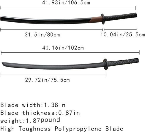 with Sheath Katana Sword ，About 41 inches，High Toughness Polypropylene Blade Performing Cosplay Props Aikido in Saudi Arabia