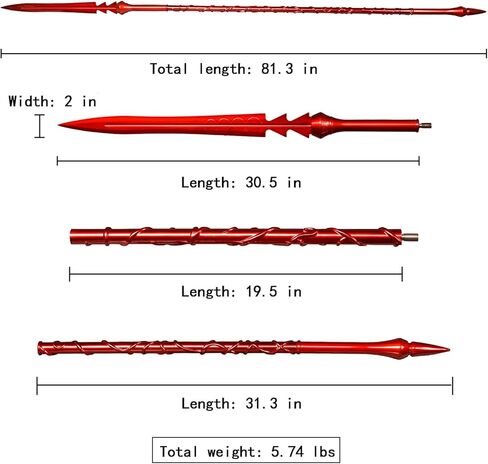 القدر/الأمر الكبير: FGO Lancer Scathach CuChulainn Gae Bolg/Scathach Spear، 1:1 دعامات لعب صناعة المعادن، تستخدم في الحفلات التنكرية والجمع، إصداران. in Kuwait