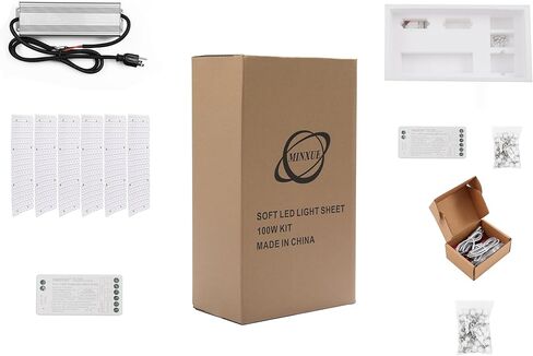 مجموعة 6 قطع من ألواح LED الخلفية للكونترتوب 12W3000K لون أبيض مع محول 100 وات بدون غطاء وحدة التحكم 7.5sqf in Kuwait