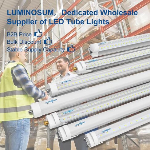 مصابيح أنبوبية T8 LED 4 أقدام 20 وات 40 وات تعادل 4000 كيلو أبيض طبيعي 2000LM، استبدال الفلورسنت T8 T10 T12، تجاوز الصابورة ثنائي النهاية، غطاء بلوري ETL مدرج للمتجر 16 حزمة in Kuwait