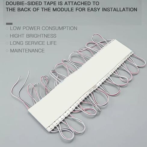 وحدة LED، مصابيح بديلة للنفخ باللون الأبيض 20 قطعة 9.8 قدم 3 LED فائقة السطوع 2835 SMD IP65 مقاومة للماء للعلامات الإعلانية مع شريط لاصق خلفي (ضوء أبيض) in Saudi Arabia