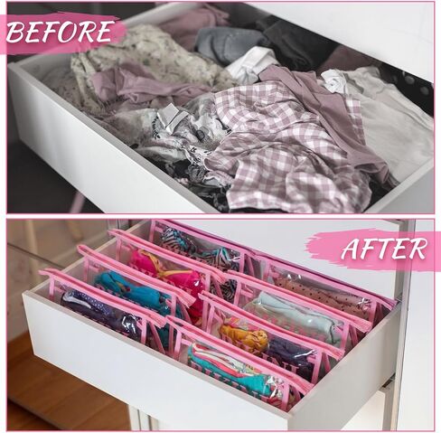 Tenceur 12 Pcs Bikini Organizing Bags Durable PVC Packaging Zipper Bags Swimsuit Bathing Suit Organizer for T-shirts, Swimwear, Lingerie & Delicate Closet, Drawers & Travel in Saudi Arabia