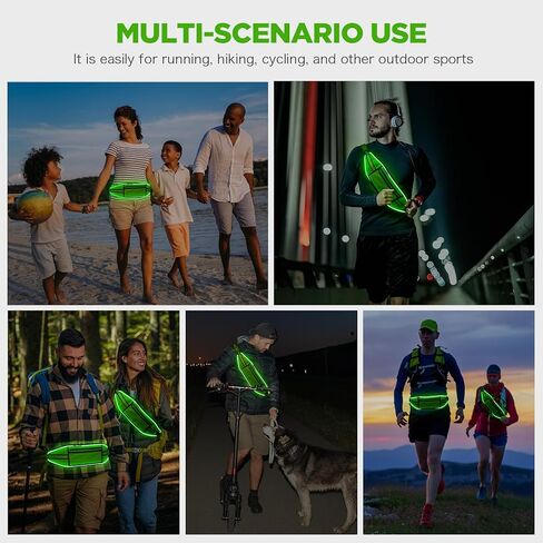 حزمة فاني LED للرجال والنساء، حزمة فاني كروس مع ضوء مؤشر البطارية، حزم خصر قابلة للتعديل مع حزام تشغيل LED لممارسة الرياضة والمشي لمسافات طويلة والسفر وحمل جميع الهواتف in Kuwait