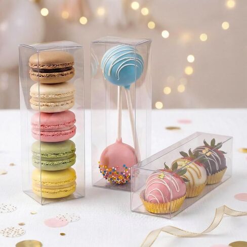 VGOODALL 100PCS Clear Favor Boxes,2 x 2 x 2 inches Small Candy Containers Transparent Gift Boxes for Wedding,Baby Shower,Party Treats in Saudi Arabia