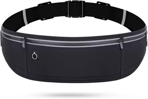 حزمة الخصر للجري للرجال، حقائب فاني بسحاب للتمرين والتنزه سيرًا على الأقدام، حامل للهاتف وحزام المال وإكسسوارات معدات الجري، حقيبة تخزين رياضية خارجية (تناسب الخصر من 24 بوصة إلى 47 بوصة) in Kuwait