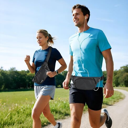 A stylish running belt, suitable for both men and women, with an adjustable waistband, perfect for running, hiking, jogging, and fitness. in Saudi Arabia