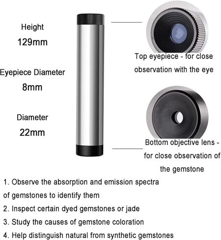 COYEUX Handheld Diffraction Spectroscope, Pocket Gemological Spectroscope, Gem Full Spectrum Prism Spectroscope, 8mm Eyepiece, for Gemological Testing, Antique,and Gemstone Identification in Kuwait