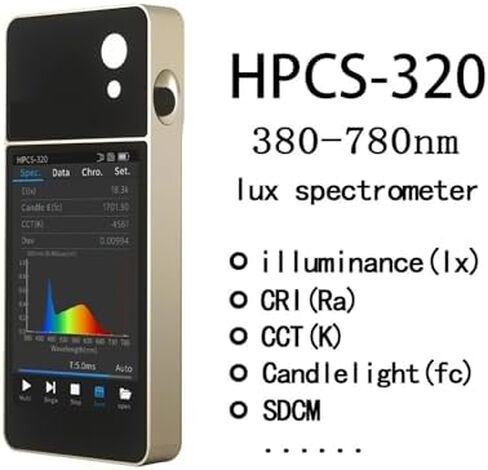 مقياس طيفي محمول، مزود بشاشة تعمل باللمس ومحلل طيفي عالي الدقة، قادر على قياس الإضاءة. in Kuwait