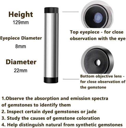 Diffraction Spectroscope, Gem Prism Spectroscop with 8mm Jewelers Eye Eyepiece, Portable and Compact, for Gemological Testing, Antique, Jewelers, Fairs, and Gemstone Identification in Kuwait