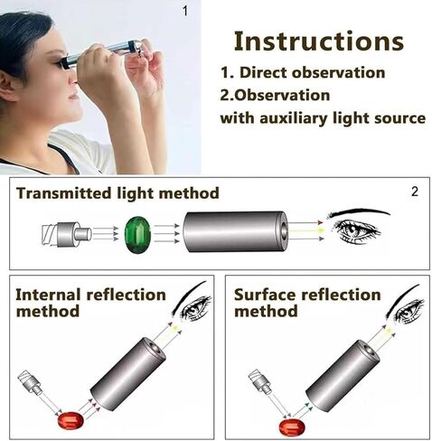 Diffraction Spectroscope, Gem Prism Spectroscop with 8mm Jewelers Eye Eyepiece, Portable and Compact, for Gemological Testing, Antique, Jewelers, Fairs, and Gemstone Identification in Kuwait