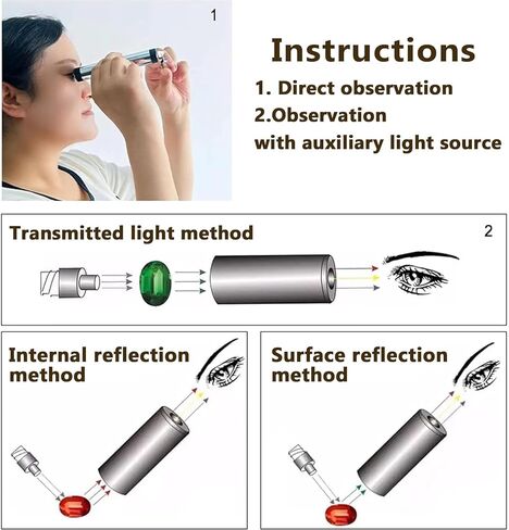منظار حيود محمول باليد، منظار طيفي منشوري كامل الطيف مع عدسة عينية مقاس 8 مم، مكبر مجوهرات للتحف والمجوهرات in Kuwait