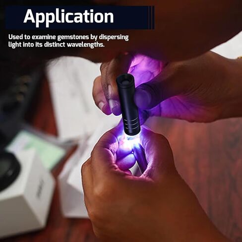 Handheld Focusing Spectroscope, Gemstone Spectroscope with Carrying Bag, 400-700nm Range, Compact and Lightweight, for Precise Distinguishing Between Natural and Synthetic Gemstones in Kuwait