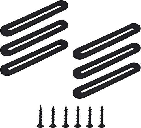 6 قطع 155 مم/6.1 بوصة لوحة إصلاح مسطحة قابلة للتعديل مع فتحة، دعامة مستقيمة من الفولاذ المقاوم للصدأ باللون الأسود، دعم تثبيت مسطح للأثاث الخشبي، موصل إصلاح DIY مع براغي in Kuwait