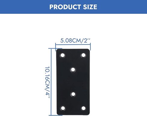 4 عبوات من ألواح الإصلاح المسطحة شديدة التحمل، دعامة مستقيمة من الفولاذ المقاوم للصدأ مقاس 4 × 2 بوصة للخشب، وأقواس معدنية للأقواس وإصلاح الأثاث والأرفف، وموصل خشبي مع براغي M4 in Kuwait
