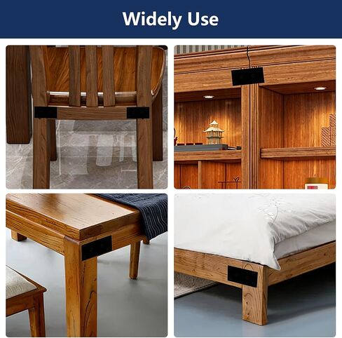 4 عبوات من ألواح الإصلاح المسطحة شديدة التحمل، دعامة مستقيمة من الفولاذ المقاوم للصدأ مقاس 4 × 2 بوصة للخشب، وأقواس معدنية للأقواس وإصلاح الأثاث والأرفف، وموصل خشبي مع براغي M4 in Kuwait