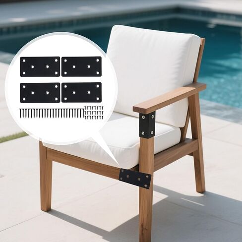 4 عبوات من ألواح الإصلاح المسطحة شديدة التحمل، دعامة مستقيمة من الفولاذ المقاوم للصدأ مقاس 4 × 2 بوصة للخشب، وأقواس معدنية للأقواس وإصلاح الأثاث والأرفف، وموصل خشبي مع براغي M4 in Kuwait