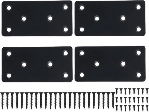 4 عبوات من ألواح الإصلاح المسطحة شديدة التحمل، دعامة مستقيمة من الفولاذ المقاوم للصدأ مقاس 4 × 2 بوصة للخشب، وأقواس معدنية للأقواس وإصلاح الأثاث والأرفف، وموصل خشبي مع براغي M4 in Kuwait