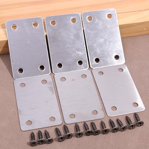 10set Stainless Steel Right Angle Brackets 4 Hole Metal Flat Repairing Plate with Screws Portable Furniture Fasteners,38*60MM in Saudi Arabia