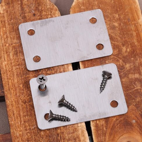 10set Stainless Steel Right Angle Brackets 4 Hole Metal Flat Repairing Plate with Screws Portable Furniture Fasteners,38*60MM in Saudi Arabia