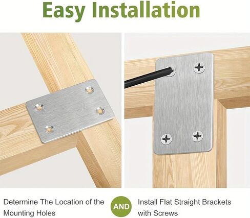 10set Stainless Steel Right Angle Brackets 4 Hole Metal Flat Repairing Plate with Screws Portable Furniture Fasteners,38*60MM in Saudi Arabia