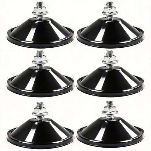 M6 x 14 6 قطع أكواب شفط سوداء شديدة التحمل، كوب شفط عالي التحمل ملولب مع براغي للتركيب - أكواب شفط قوية للنوافذ والزجاج والسيارات - حامل وسادة شفط متعدد الأغراض in Kuwait