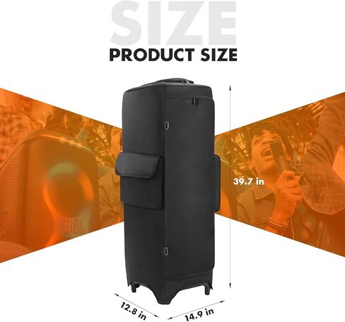Speaker Case Compatible with JBL PartyBox 1000 Portable Speaker, Outdoor Party Travel Case Soft Dust Cover Storage Bag with Zipper Window Pockets for Charger, Microphones and Accessories in Saudi Arabia