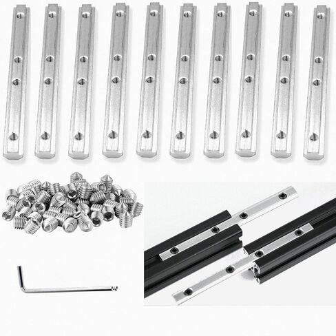 مجموعة دعامة زاوية من الألومنيوم، 10 مجموعات دعامة وصلة خطية مقاس 3.9 بوصة، لسلسلة 2020 6 مم على شكل حرف T in Kuwait