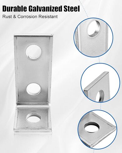 12 حزمة 3 فتحات 90 درجة L على شكل قوس زاوية دعامة معدنية تأطير موصل متوافق مع مسمار 1/2 بوصة في قناة تبختر 1-5/8 بوصة in Kuwait