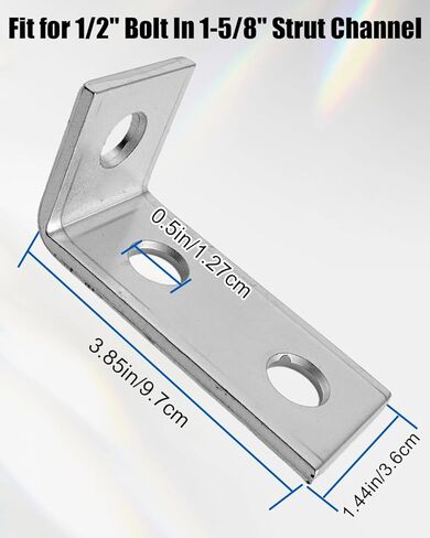 12 حزمة 3 فتحات 90 درجة L على شكل قوس زاوية دعامة معدنية تأطير موصل متوافق مع مسمار 1/2 بوصة في قناة تبختر 1-5/8 بوصة in Kuwait