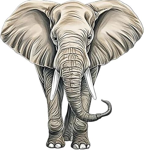 Unique Pattern Elephant Safari Animal Wall Sticker For Playroom Decor, Boys Room, Living Room, Nursery, Girls Room, Sticker (18 inch) in Saudi Arabia