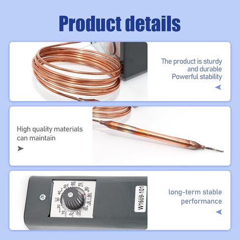 W1609-101 TH-1609 Refrigeration Thermostat Temperature Controller, -30°F to 90°F (-34°C to 32°C), 5 Ft Capillary, Remote Bulb Type in Kuwait