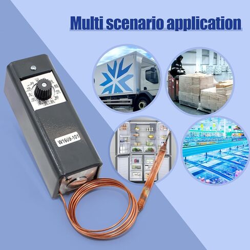 W1609-101 TH-1609 Refrigeration Thermostat Temperature Controller, -30°F to 90°F (-34°C to 32°C), 5 Ft Capillary, Remote Bulb Type in Kuwait