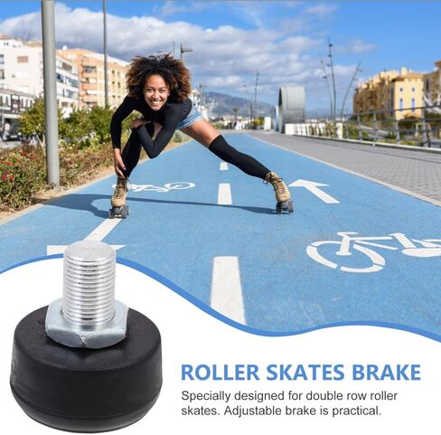 Kisangel قابل للتعديل الأسطوانة تزلج الفرامل رئيس استبدال المطاط اصبع القدم سدادة للتزلج على الجليد رباعية الفرامل مرونة عالية للتزلج على الجليد الأسطوانة مضمنة ومزدوجة الصف 2 بوصة سدادة تزلج in Kuwait